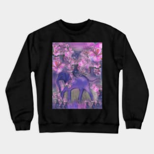 Elephant garlanded with Pink Flowers Crewneck Sweatshirt